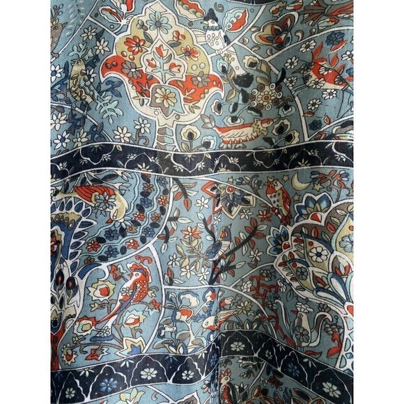 Charming Charlie‎ S, M, L Long Flowy Kimono Blue Floral Paisley Women's NWT - Picture 6 of 7